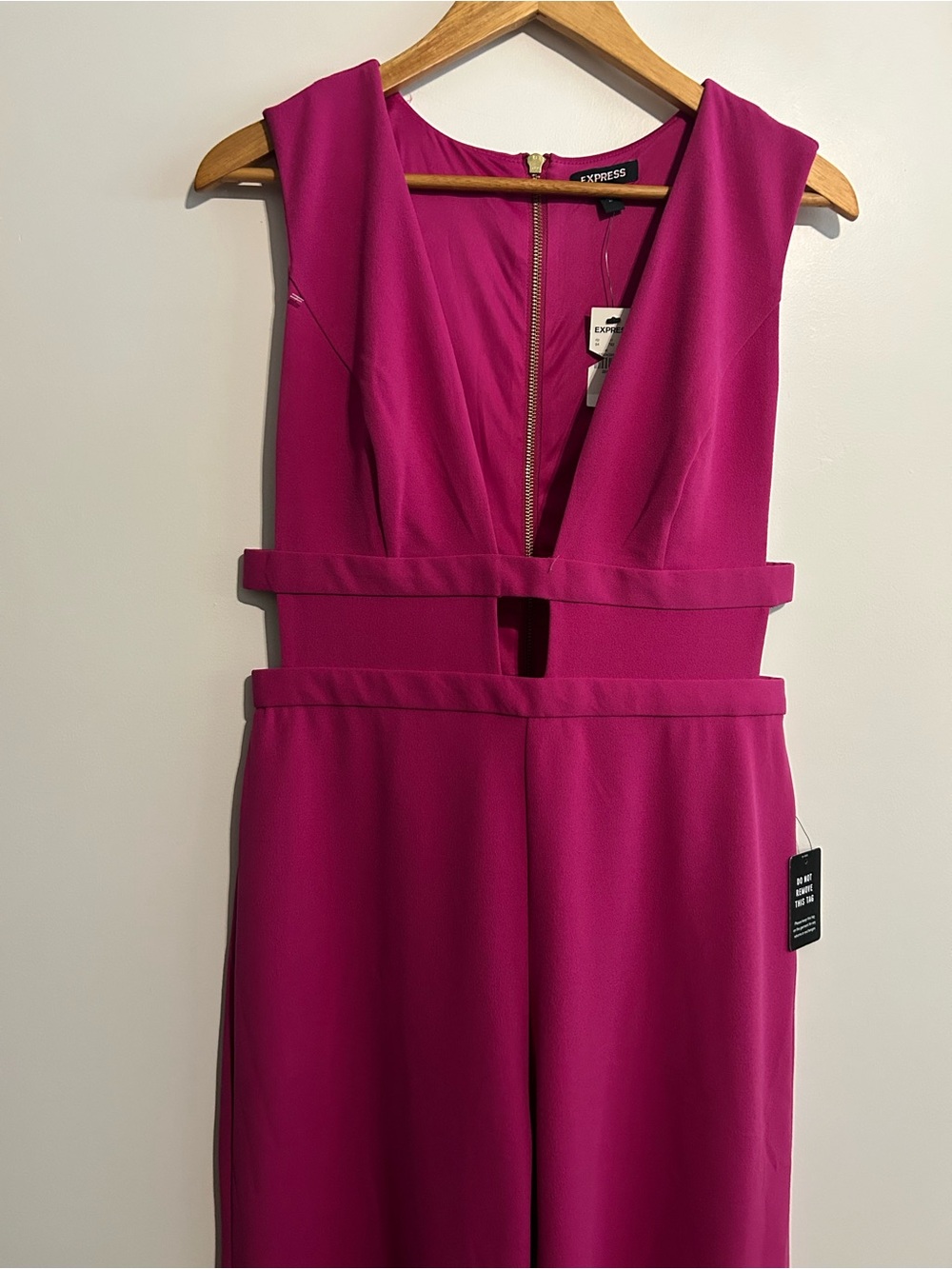 Express Fuchsia Cutout Jumpsuit